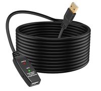 High Speed USB 2.0 Active Repeater Extension Cable - Type A Male to Female Extra Long Signal Booster for Keyboard, Mouse, Flash Drive With Fast Data Transfer (10M)