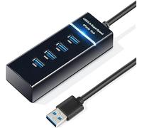 High Speed USB 3.0 Hub 4 Port Splitter Adapter with Active Power Supply Distributor for PC Laptop
