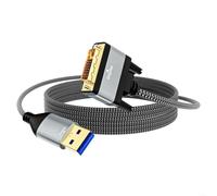 High-Speed USB 3.0 to DVI Male Cable 2m Length | Solid copper core construction, ensures stable signal transmission, minimizes interference, design