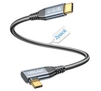 High Speed USB C Cable 0.6M 2PACk, 40Gbps Fast Data Transfer, 8K@60HZ, 240W PD Charging, Right Angle Braided Gold-Plated Dual USB-C Cable for iPhone 17/16/15, MacBook Pro, iPad, Samsung, SSD, CarPlay
