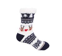 High Stocks Womens Autumn And Winter Christmas Socks Floor Socks Snow Socks Thickened Socks Lace Top Thigh High Stockings plus Size (Navy, One Size)