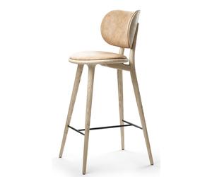 High Stool backrest Barstool Mater Oak matt - natural H 74 - 5704794012113
