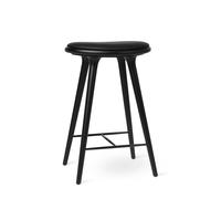 High Stool Bar Stool Black Beech/Ultra Black Leather 69 cm