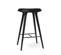 High Stool Bar Stool Black Beech/Ultra Black Leather 74 cm