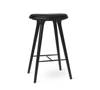 High Stool Bar Stool Black Black Oak 74cm