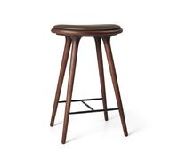 High Stool Bar Stool Brown Beech/Dark Brown Leather 69 cm