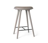 High Stool Bar Stool Gray Beech/Burnt Gray Leather 69 cm