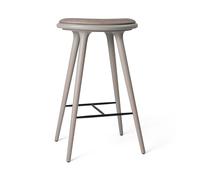 High Stool Bar Stool Gray Beech/Burnt Gray Leather 74 cm
