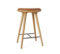 High Stool Bar Stool Oiled Oak/ Walnut Leather 69 cm