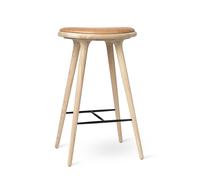 High Stool Bar Stool Soap Treated Oak/ Sand Leather 74 cm