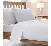 High Street Fashion ® Extra Deep Fitted Bed Sheets Combed Poly Cotton Percale Bedding Pillow Cases Size King Double Single Pillowcase Pair (Super King, White)