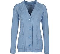 High Street Fashion ® New Womens Ladies Matching Button Long Sleeve Pocket Top Knitted Cardigan Ideal for Casual and Formal wear Size UK-14 16 18 20 22-24 26-28 (20, Light Blue, Numeric_20)