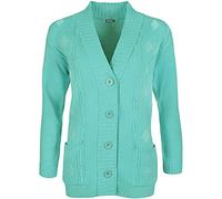 High Street Fashion ® New Womens Ladies Matching Button Long Sleeve Pocket Top Knitted Cardigan Ideal for Casual and Formal wear Size UK-14 16 18 20 22-24 26-28 (26-28, Aqua, Numeric_26)