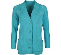High Street Fashion ® New Womens Ladies Matching Button Long Sleeve Pocket Top Knitted Cardigan Ideal for Casual and Formal wear Size UK-14 16 18 20 22-24 26-28 (26-28, Turquoise, Numeric_26)