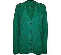 High Street Fashion ® New Womens Ladies Matching Button Long Sleeve Pocket Top Knitted Cardigan Ideal for Casual and Formal wear Size UK-14 16 18 20 22-24 26-28 (18, Jade Green, Numeric_18)