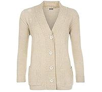 High Street Fashion ® New Womens Ladies Matching Button Long Sleeve Pocket Top Knitted Cardigan Ideal for Casual and Formal wear Size UK-14 16 18 20 22-24 26-28