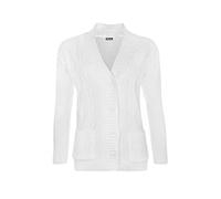 High Street Fashion ® New Womens Ladies Matching Button Long Sleeve Pocket Top Knitted Cardigan Ideal for Casual and Formal wear Size UK-14 16 18 20 22-24 26-28 White