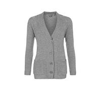 High Street Fashion ® New Womens Ladies Matching Button Long Sleeve Pocket Top Knitted Cardigan Ideal for Casual and Formal wear Size UK-14 16 18 20 22-24 26-28 Grey