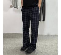 High Street Style Trousers Men Student Casual Wear | Classic plaid pattern, straight leg , sizes L-3XL, casual daily wear, for versatile styling