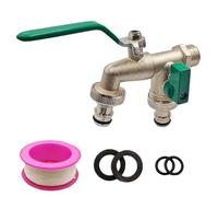 High Strength 2-Way Hose Divider | External Tap with Dual Outlets, Two-Way Tap Connector for Outdoor Garden Balcony Laundry Yard Bathroom
