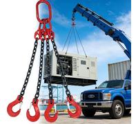 High Strength 4 Leg Lifting Chain Sling with Hooks - Heavy Duty 16T Capacity, 4.9ft (1.5m) for Safe Equipment Moving, Ideal for Construction & Industrial Use