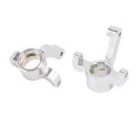 High Strength Alloy RC Car Front Steering Knuckle, Replacement Parts Kit for 1/24 RC Car Models, Enhances Realism in Driving Scenes (Silver)