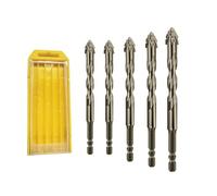 High Strength Eccentric Twist Drill Bit,for Stone, Glass, Concrete, Wood, Brick, Metal,Four Blade Serrated Drill Bit Set(6/6/8/10/12mm)
