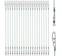 High Strength Fishing Leaders,Fishing Lure Wire Trace Anti-bite Heavy Rig Leaders Swivel Snaps Saltwater Fish Connector 20pcs 50cm 150lb