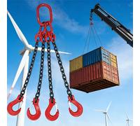 High Strength G80 Lifting Chains with Hooks, 2T/3T/5T Load-Bearing Chain Slings, 4409 Lbs Capacity for Cargo Security, Towing & Handling (118in/3m)