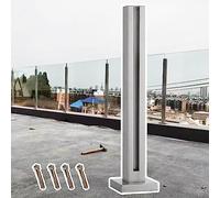 High-Strength Glass Railing System for Terraces & Balconies - Metal Frame with Glass Panels Ideal for Outdoor Use Modern Safety Barrier for Decks & Patios,end Post-H120cm/47.2"