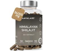 High Strength Himalayan Shilajit - 36,000mg - 30:1 Extract Ratio | 90 Shilajit Capsules for Men and Women, 50% Fulvic Acid, Rich in Trace Minerals
