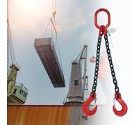 High-Strength Lifting Chains with Hooks - 11 Ton Chain Slings for Cargo Security & Towing, Certified Inspection, Durable and Reliable for Heavy Duty Handling