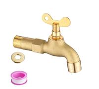 High Strength Locking Outdoor Spigot Reinforced Lockable Garden Water Tap Outside Faucet Upgrades for Multipurpose Use Double Output Freeze Resistant Water Faucet