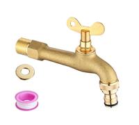 High Strength Locking Outdoor Spigot Reinforced Lockable Garden Water Tap Outside Faucet Upgrades for Multipurpose Use Double Output Freeze Resistant Water Faucet