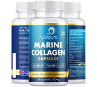 High Strength Marine Collagen 1400MG Tablets - with Turmeric & Kelp - Skin, Hair, Nails & Joints - with Hyaluronic Acid,
