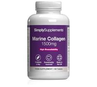 High Strength Marine Collagen | Supports Healthy Skin, Joints & Bones | with Vitamin C for Collagen Formation | 180 Tablets = 60 Days’ Supply | Made in The UK in Accordance with GMP Standards.