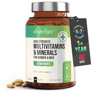 High Strength Multivitamins with Iron & Minerals | 400 Vegan Multivitamin Tablets for Women, Multivitamin Tablets for Men | 100% of All Vitamins | Adult Multi Vitamin | VitaBright Vitamin Supplements