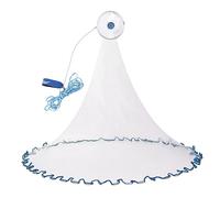 High Strength Nylon Monofilament Hand Throw Fishing Cast Net with 0.5 Finger Small Mesh, Galvanized Iron Sinker, 8m Hand Rope, 2.4m