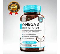 Omega 3 2000mg Fish Oil - 660mg EPA/440mg DHA High Dose - Brain Heart Joint Care
