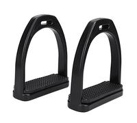 High Strength Plastics Stirrups Black Non-slip Rubber Pad Horse Tool Accessories for Equine Sports Riding (Large)