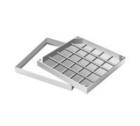 High Strength Stainless Steel Manhole Cover with Hooks Invisible Inspection Cover for Pathways Sidewalks Drainage Pits (40 cm 15.8 in)