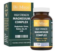 High Strength Triple Magnesium Complex, 120 Premium Capsules, Glycinate, Malate, Citrate, Potent Dose, with D3 Zinc and D3, Made in The UK