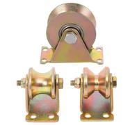 High Strength V U Groove Pulley Wheels Steel Rotating Rollers for Lifting 200kg Load Capacity Ideal for Cords Cranes Clotheslines & Sliding Doors 2 pcs 2.8" (70mm V)