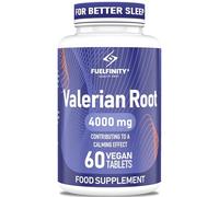 High Strength: Valerian Root Tablets - 4000mg 60 Tablets - Stress Management Herbal Supplement - Valerian Root Supplement for Sleep Support - Vegan - FuelFinity Standards (1 Normal Pack)