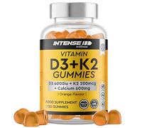 High Strength Vitamin D3 4000 IU Gummies with K2 & Calcium - Sugar Free Orange Chewable for Strong Bones, Teeth & Immune Health - Non-GMO Vegan Gluten-Free Food Supplement (120 Count (Pack of 1))