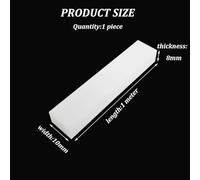 High-Strength White Nylon Rectangular Sheet - 1 Meter*10mm, 2-10mm Thickness for Machining & DIY Projects, 1pcs(8mm)