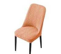 High Stretch Anti-Slip Dining Chair Covers Full-Cover Dust-Proof Jacquard Curved Wear-Resistant Dining Chair Slipcovers Machine Washable Chair Covers for Dining Room Kitchen Wed(Size:4 Pieces,Color:B)
