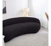 High Stretch Non-Slip Sofa Cover - Durable Elastic Couch Protector for A-B Sizes 59-83 inch (150-210cm) - Easy to Clean, Thickened Black Slipcover for Ultimate Protection