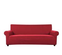 High Stretch Sofa Covers 1/2/3/4 Seater,Stretch Fit Stain Resistant Washable Solid Super Soft Jacquard Slipcovers Full Coverage Settee Protector Sofa Covers For Living Room(Red,Large)