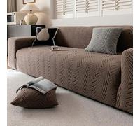 High Stretch Sofa Covers, Full Coverage Universal Sofa Slipcovers, Anti-Slip, Soft, Washable, All Seasons Furniture Protector, for 1 2 3 4 5 Seater Sofas Coffee 2 Seater-145-185cm